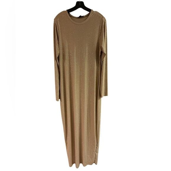 Good American Crystal Crewneck Long Sleeve Maxi Dress Plus Size 2XL - Picture 6 of 12